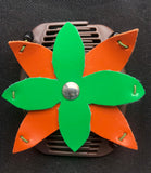 Leather Green & Orange